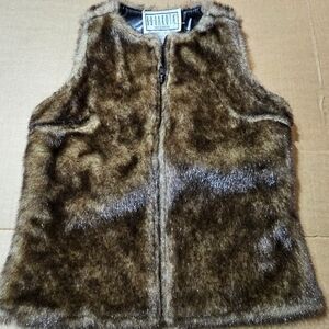 B Dakota Reversible Faux Fur Vest Faux Leather Pret A Porter Women Size‎ Small